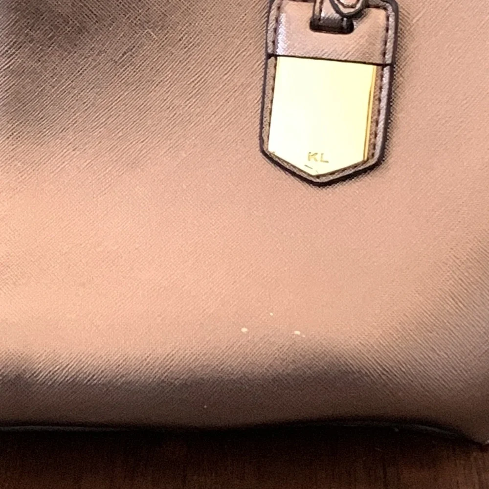 KATE LANDRY METALLIC BRONZE TOTE SATCHEL STATEMENT BAG - Picture 11 of 11